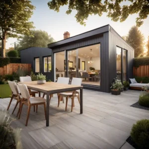 maison moderne avec jardin